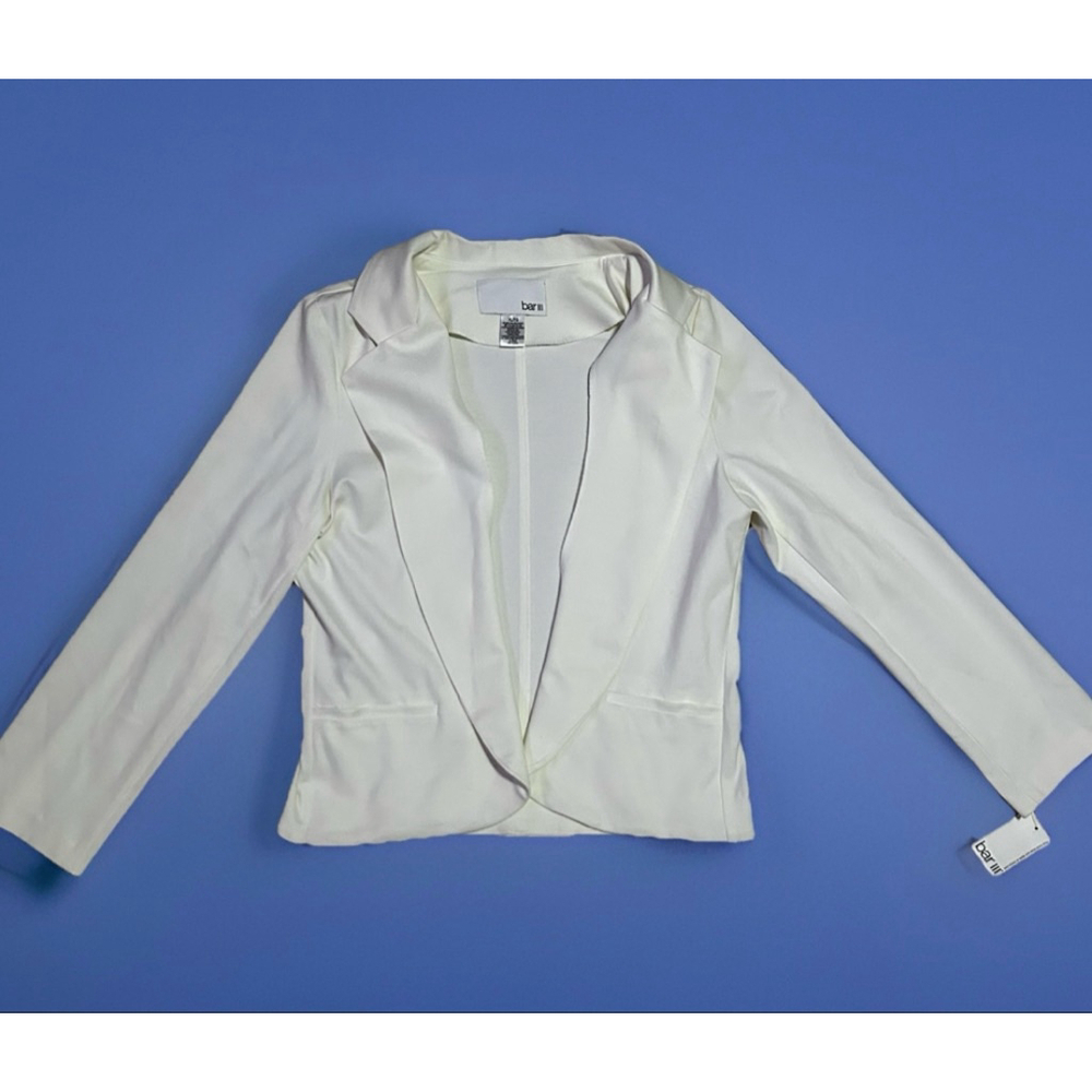 Women's Bar III White Open Front Blazer Jacket XL